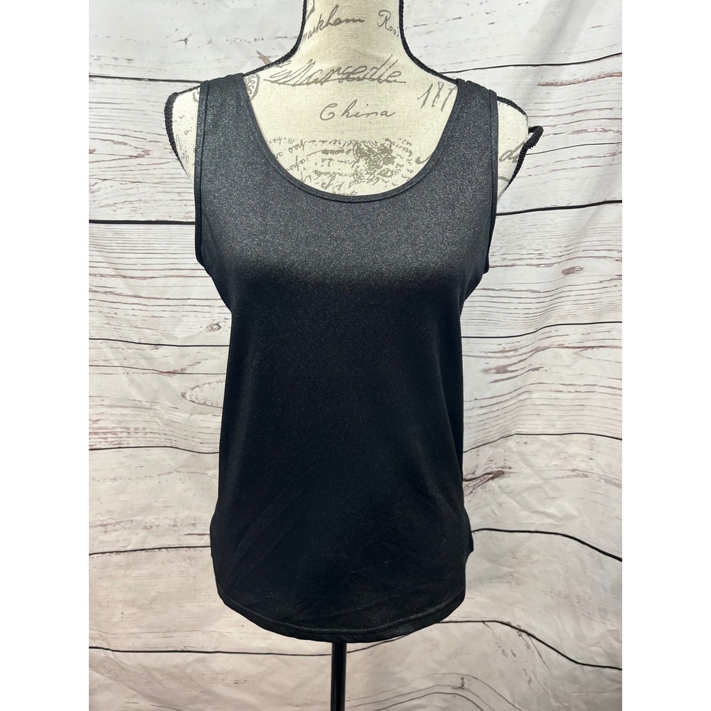 Cupio Black Metallic Sparkle Tank Top‎ Women's Size Medium Sleeveless